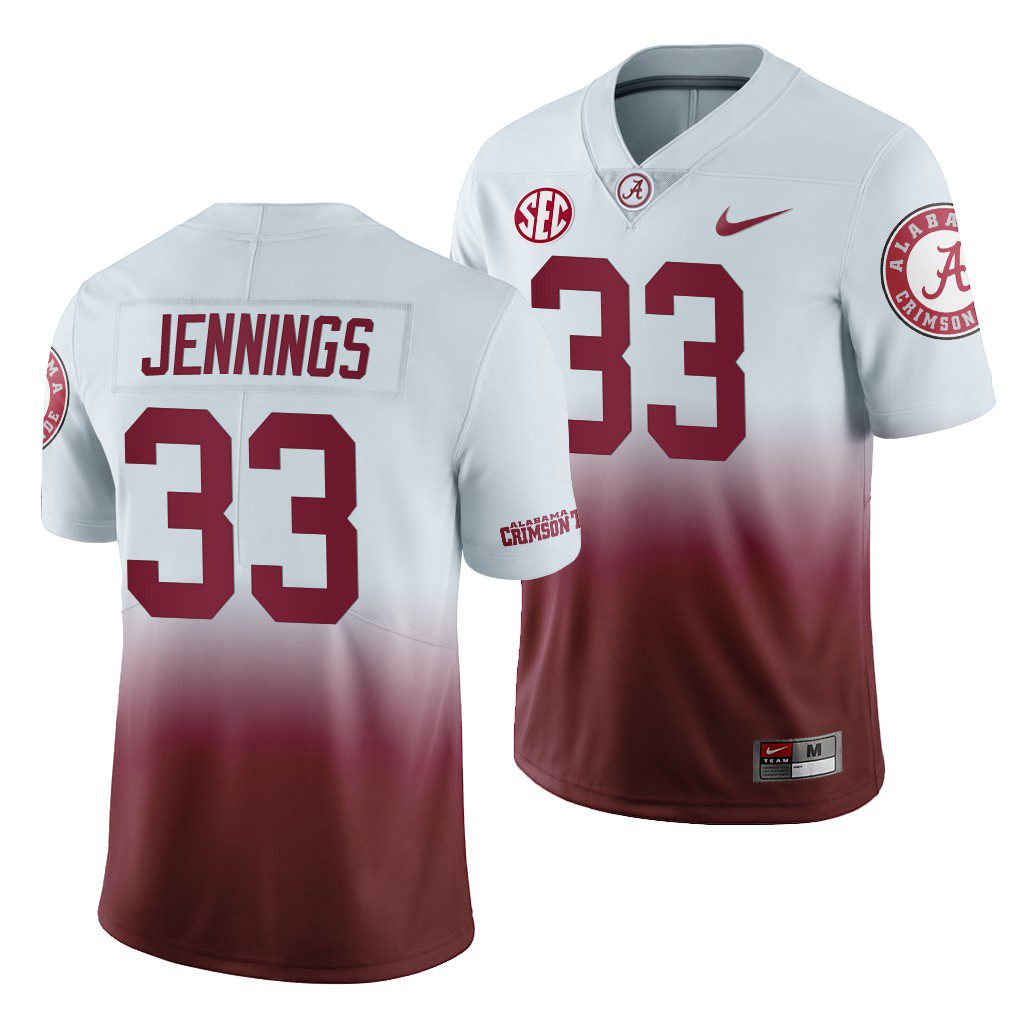 Men's Alabama Crimson Tide Anfernee Jennings #33 Color Crash Gradient 2019 NCAA College Football Jersey
